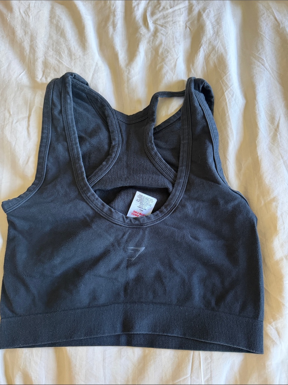 Gymshark Black Seamless Racerback Crop Sports Bra